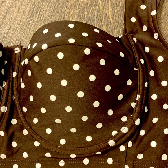 Time and Tru Brown Polka Dot 2 Piece Bikini - Picture 7 of 12